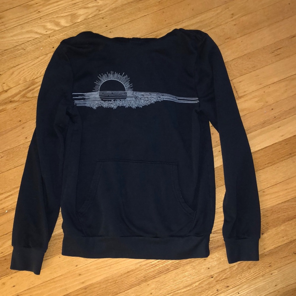 Navy blue hoodie with sun pattern